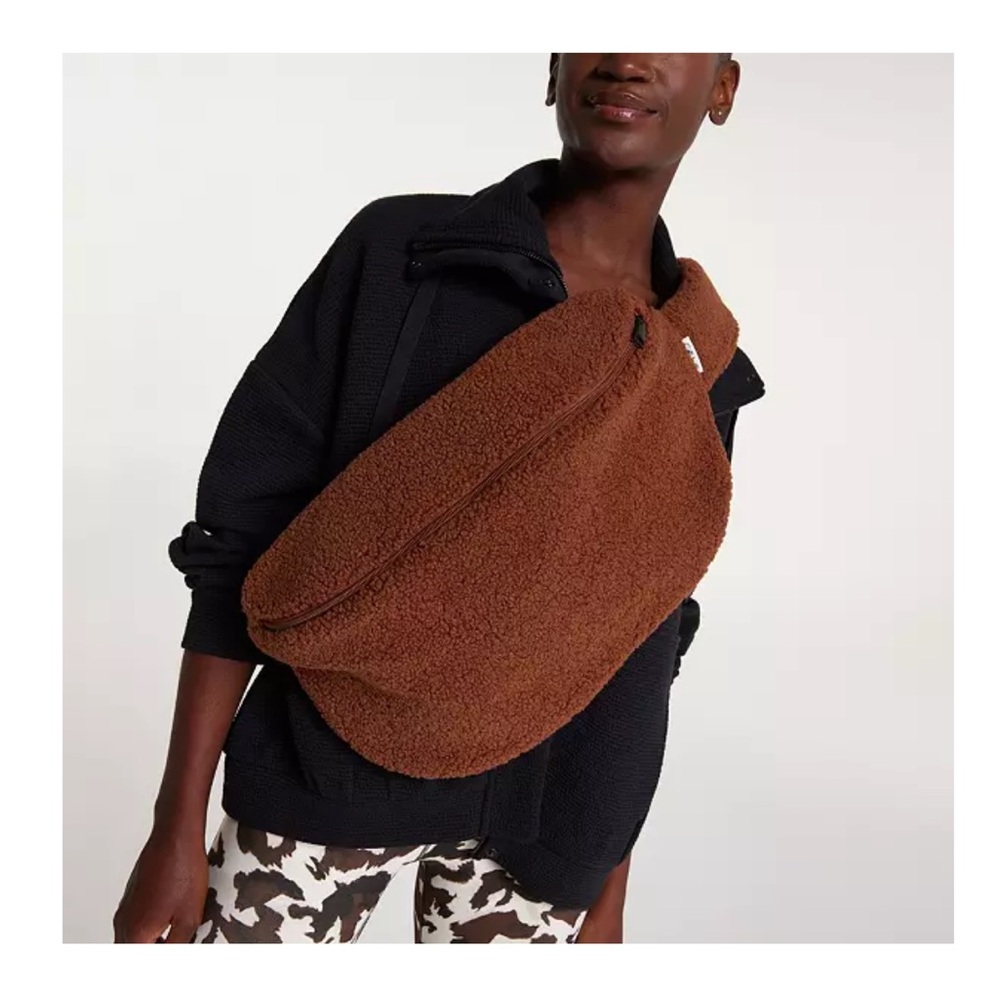 CALIA Women’s Brown Sherpa Oversized Sling Bag